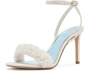 Vince Camuto Womens Arleem Pearl Beaded High Heel Sandals Size 8 Off White NWOB